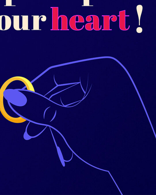 Detail vector illustration editorial illustration - Open up your heart - created by Loredana Codau, opening the heart with a golden key detail