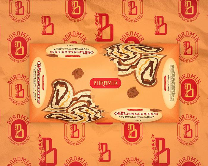 Sweet swirl bread packaging design for Boromir by Loredana Codau
