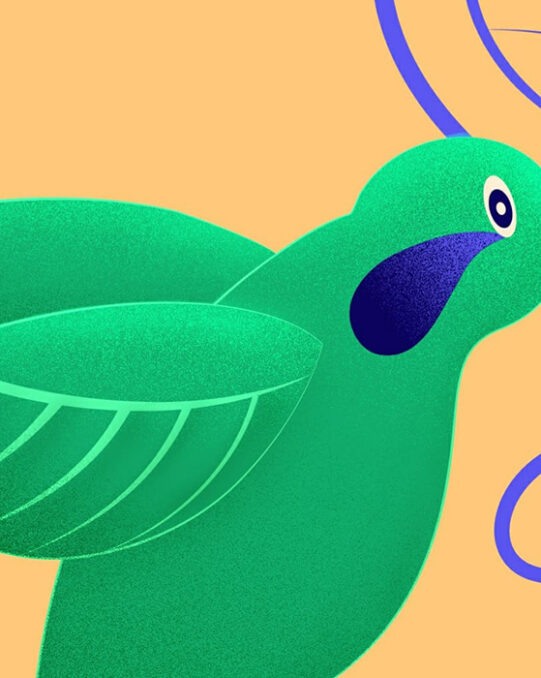 Detail vector illustration Environmental editorial illustration - Listen - depicting the bird